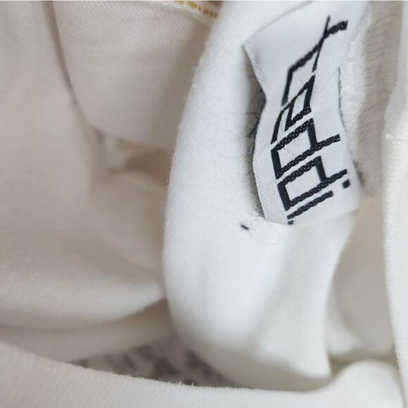 White Cropped 80s Shoulder Pad Soft Baby Tee Short Sleeved Eighties Graphics - Picture 4 of 5